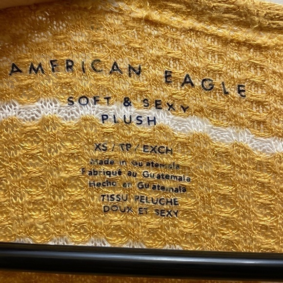 AMERICAN eagle crop top woman’s sexy plush long sleeve size XS top - Picture 8 of 9